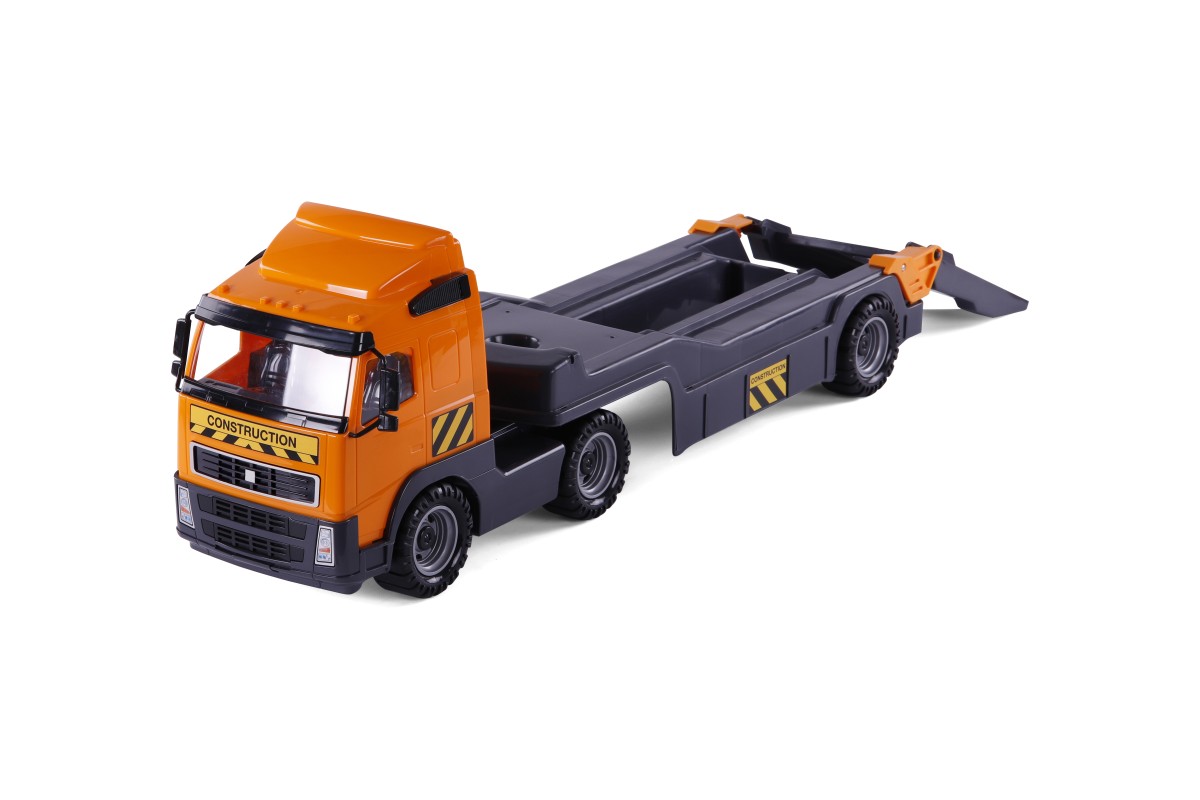 truck with trailer forklift with bricks scale 116