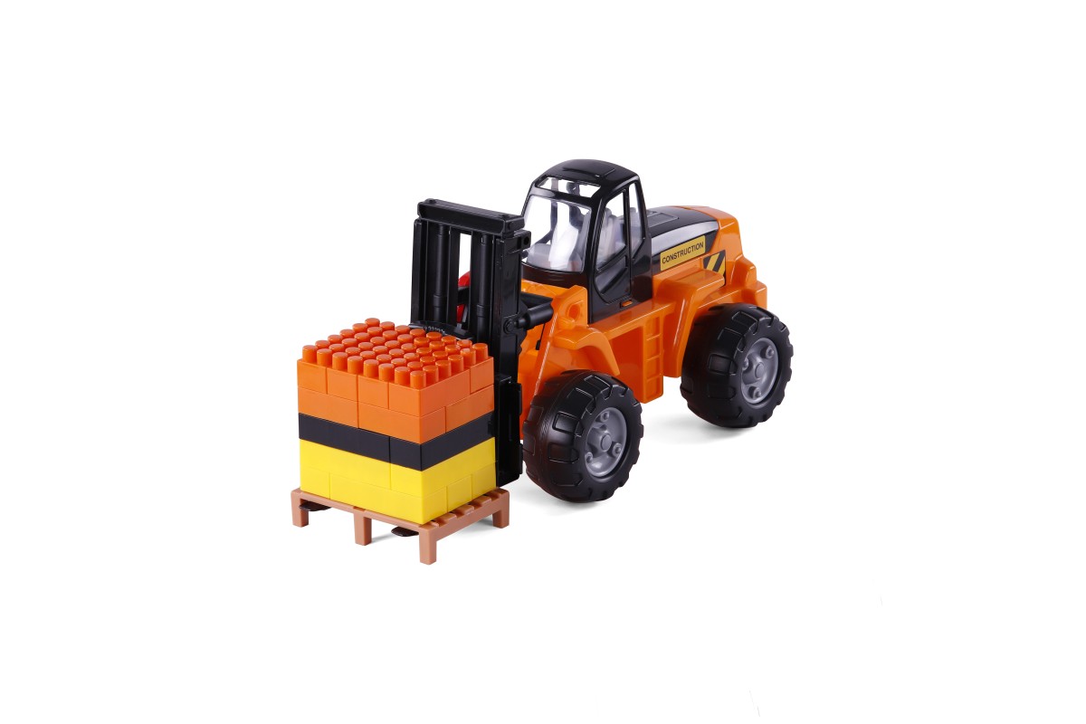 truck with trailer forklift with bricks scale 116